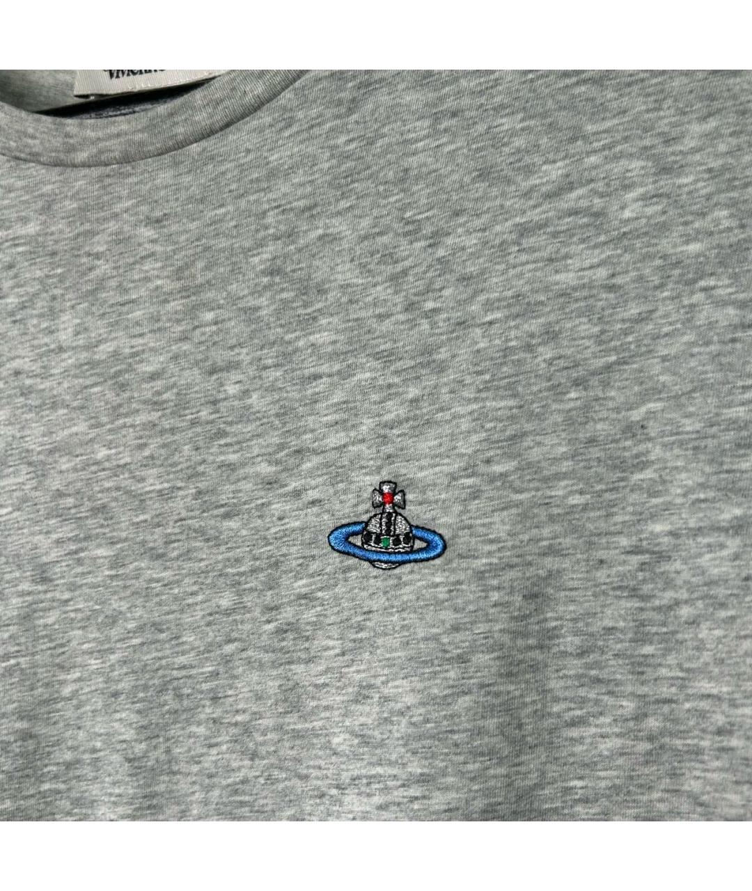 VIVIENNE WESTWOOD Серая хлопковая футболка, фото 3