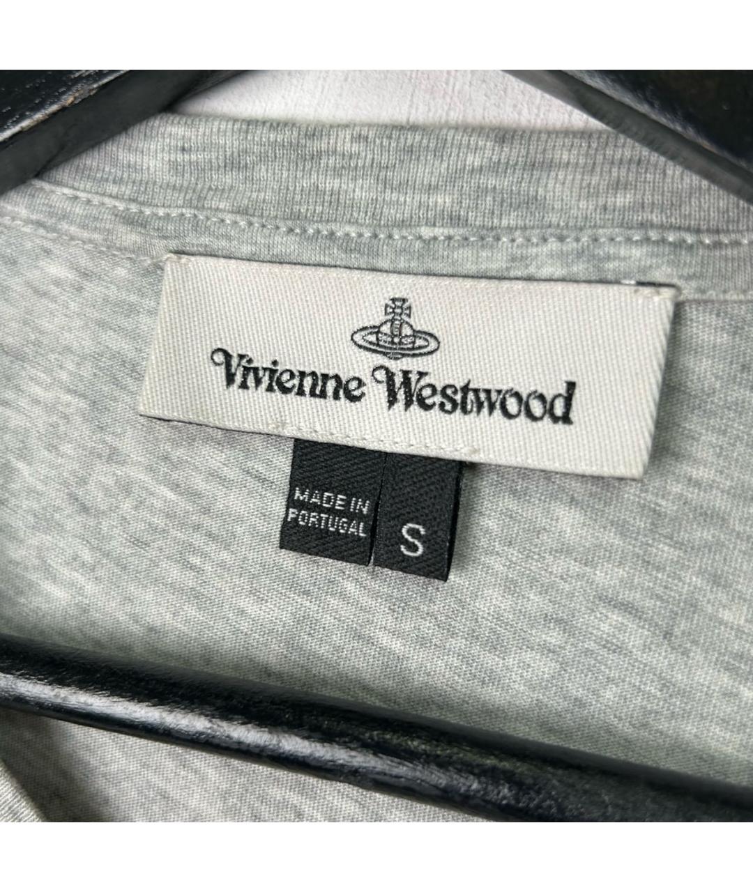 VIVIENNE WESTWOOD Серая хлопковая футболка, фото 5