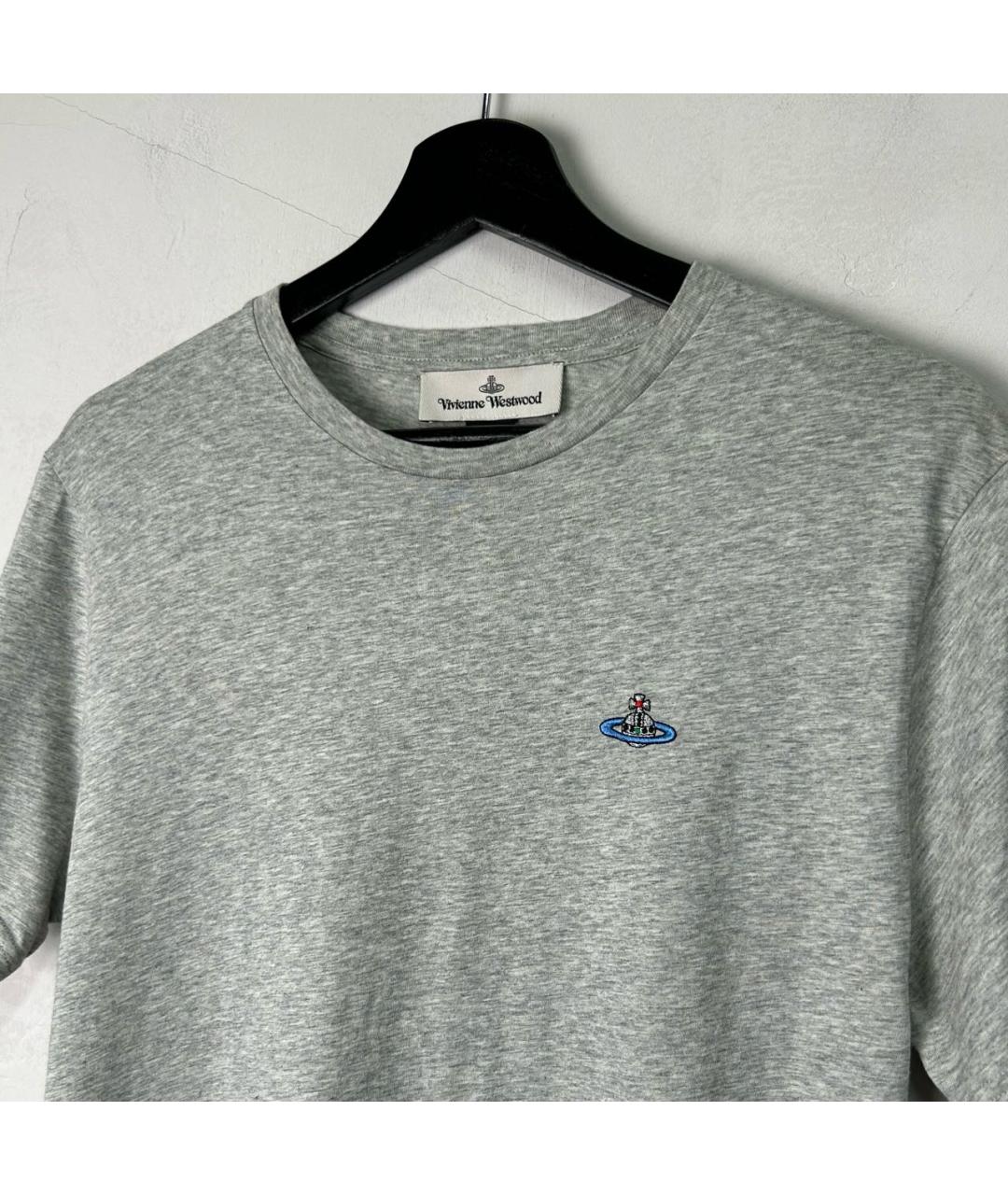 VIVIENNE WESTWOOD Серая хлопковая футболка, фото 2