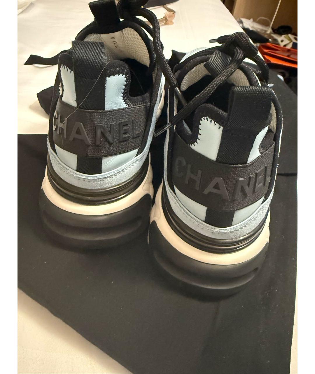 CHANEL Голубые замшевые кроссовки, фото 3
