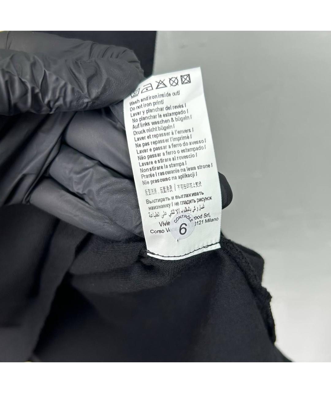 VIVIENNE WESTWOOD Черная хлопковая футболка, фото 6