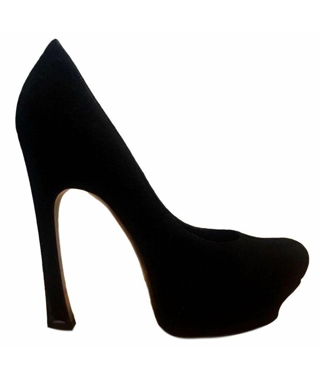 SAINT LAURENT Черные замшевые туфли, фото 1