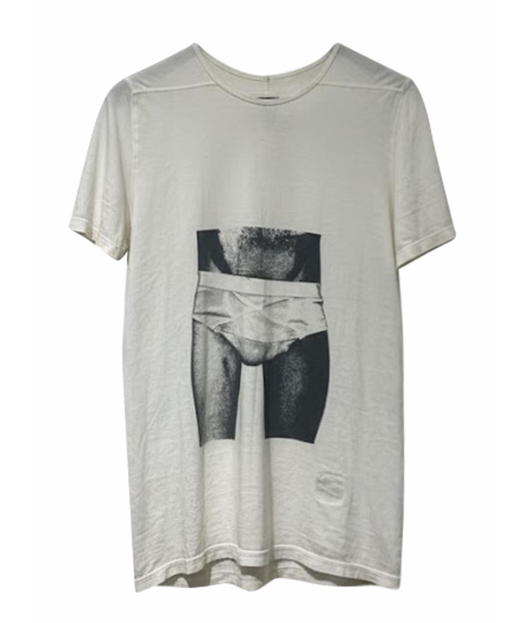 RICK OWENS DRKSHDW Бежевая хлопковая футболка, фото 1