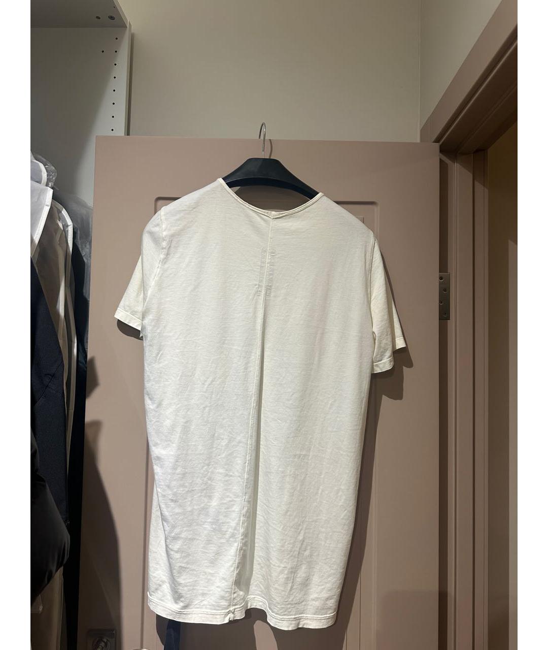 RICK OWENS DRKSHDW Бежевая хлопковая футболка, фото 2