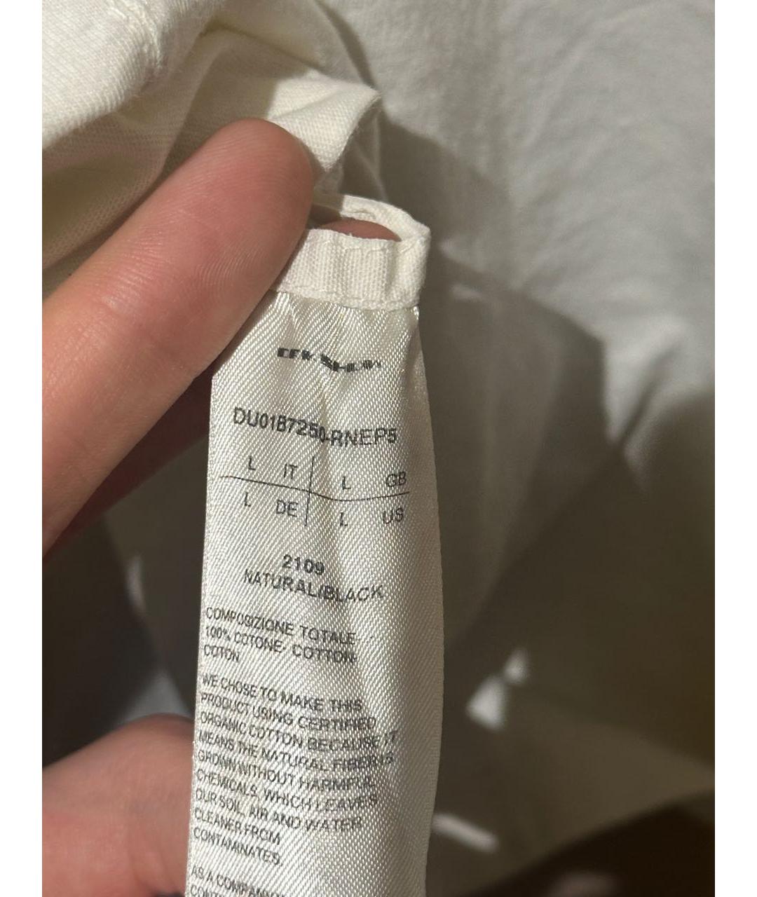 RICK OWENS DRKSHDW Бежевая хлопковая футболка, фото 4