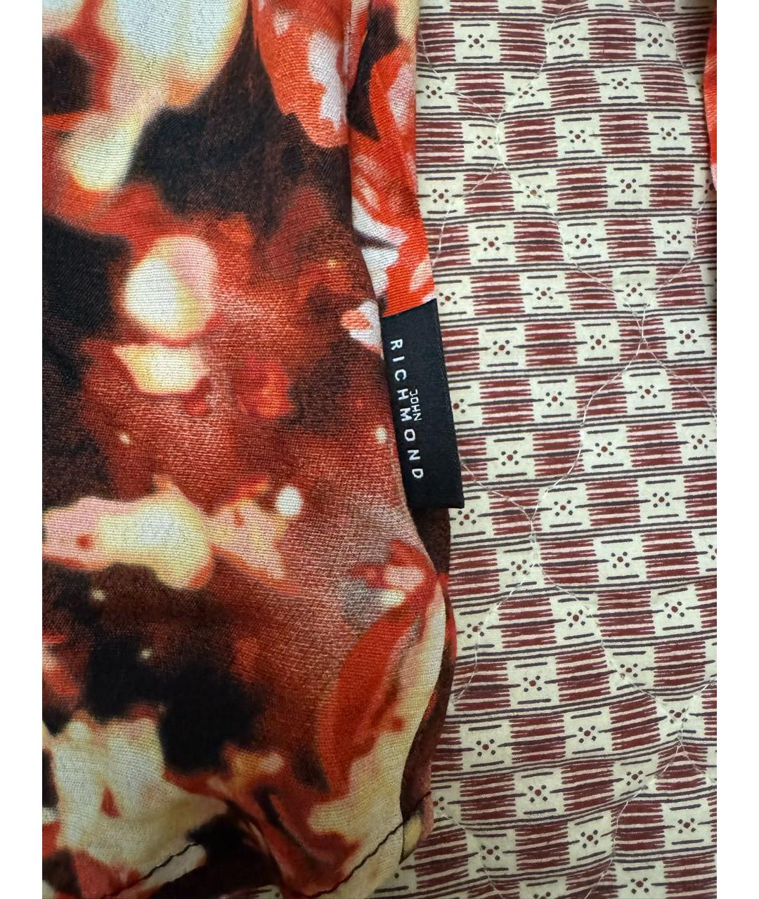 JOHN RICHMOND Бордовая вискозная рубашка, фото 8