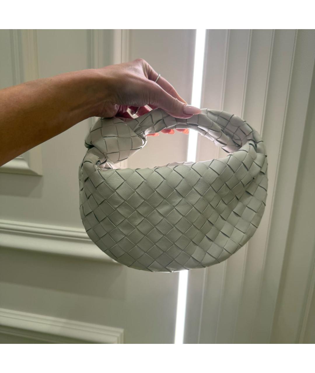 BOTTEGA VENETA Белая кожаная сумка с короткими ручками, фото 2