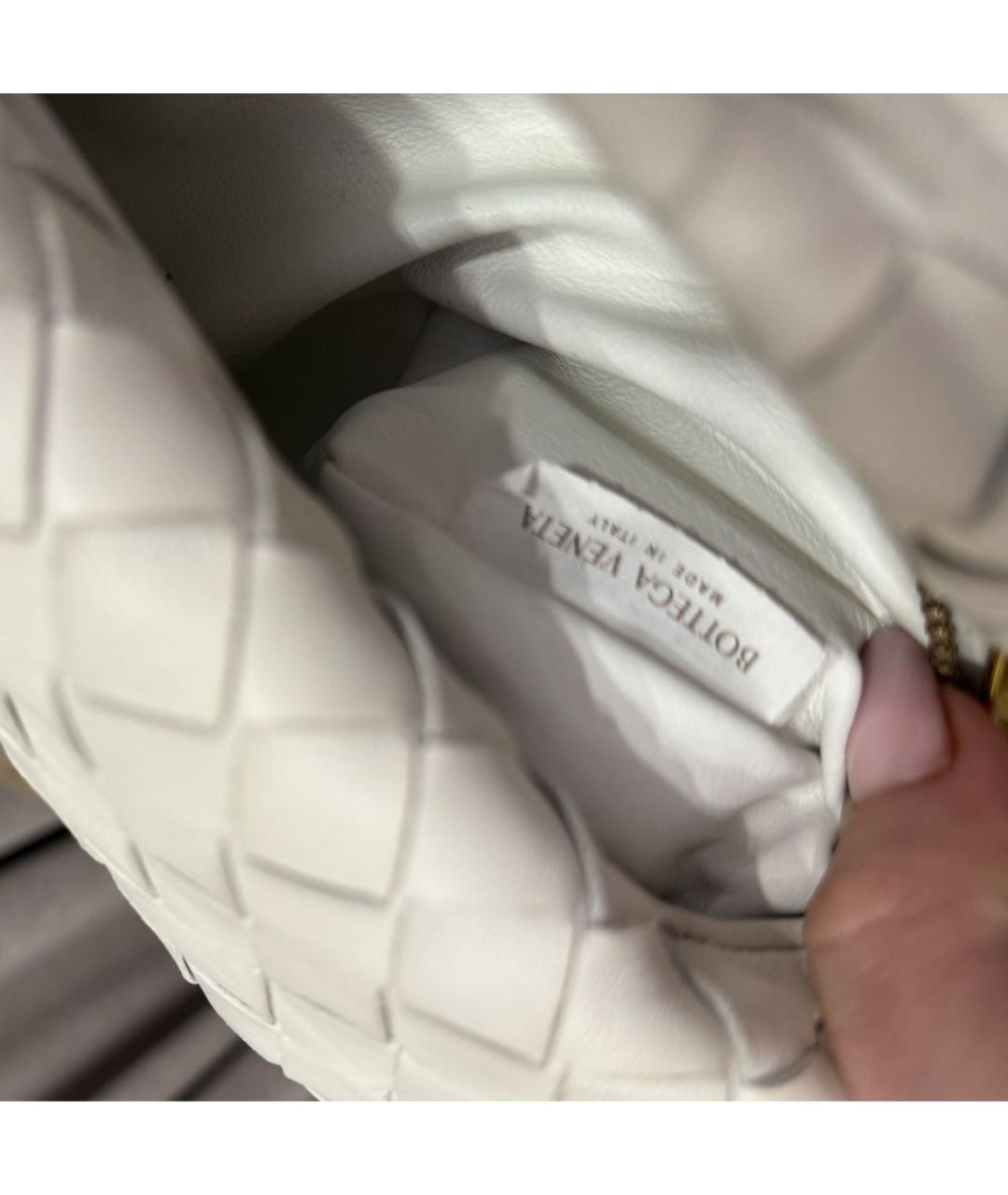 BOTTEGA VENETA Белая кожаная сумка с короткими ручками, фото 6