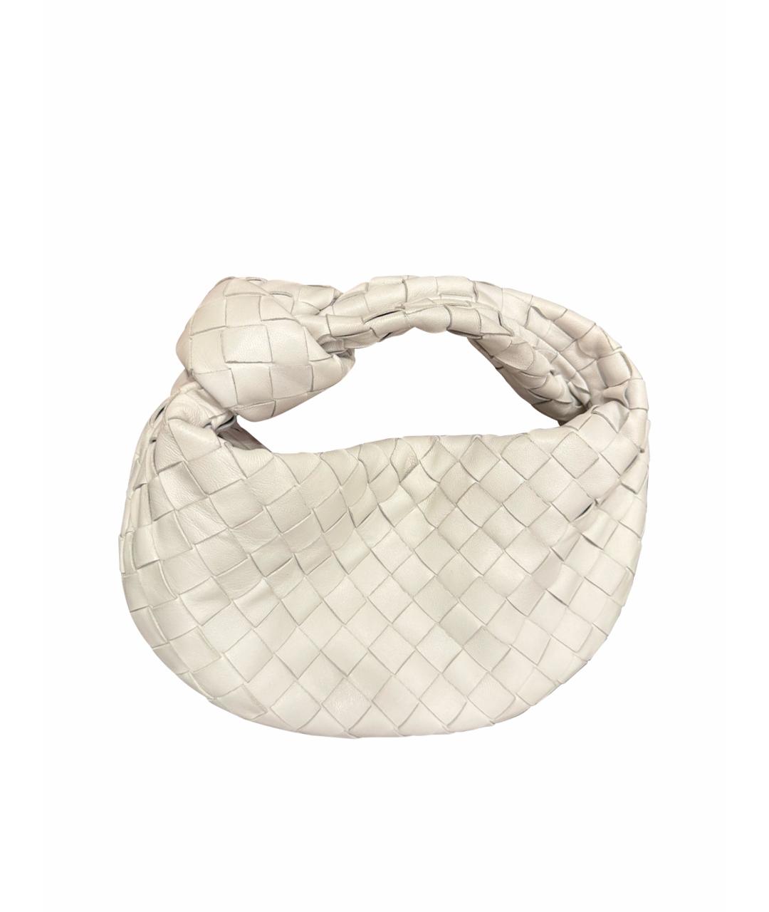 BOTTEGA VENETA Белая кожаная сумка с короткими ручками, фото 1