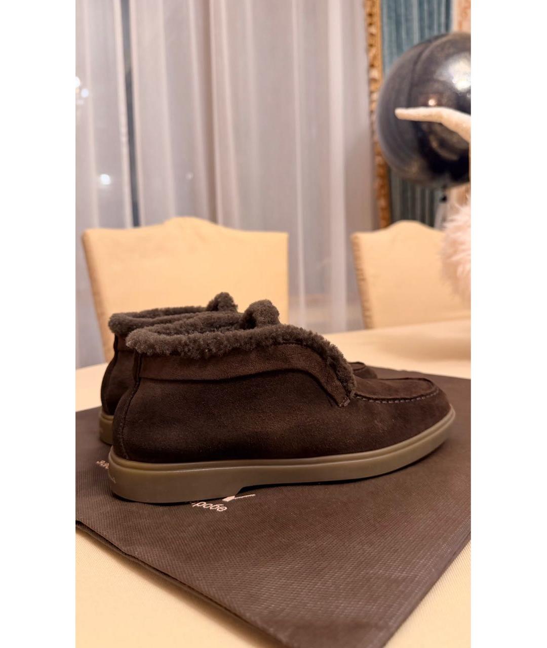 SANTONI Коричневые замшевые лоферы, фото 5