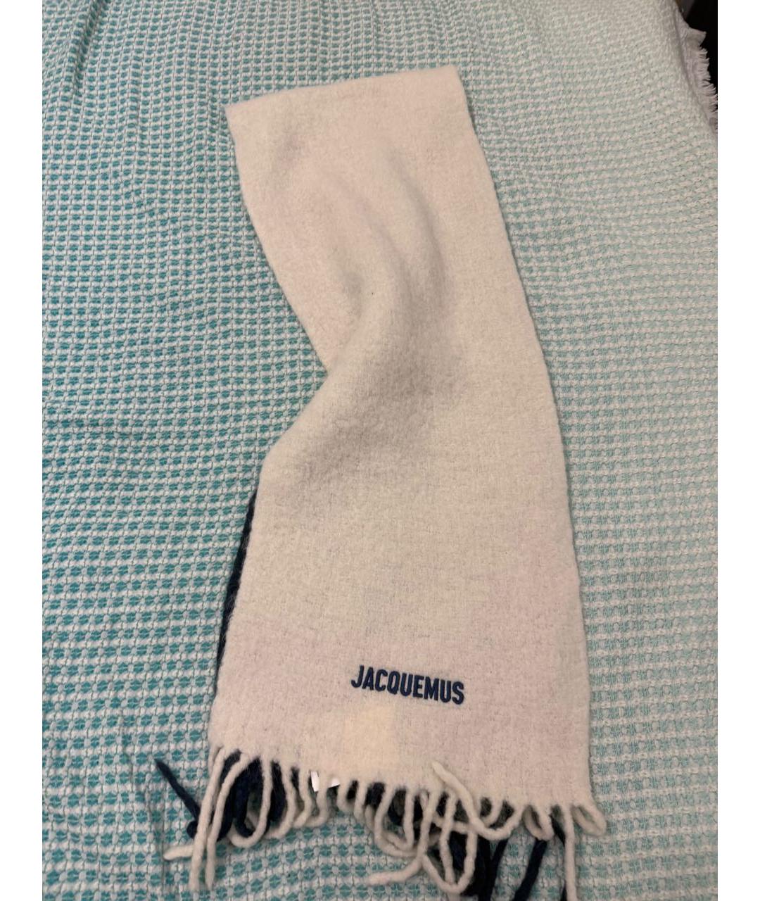 JACQUEMUS Бирюзовый шерстяной шарф, фото 6