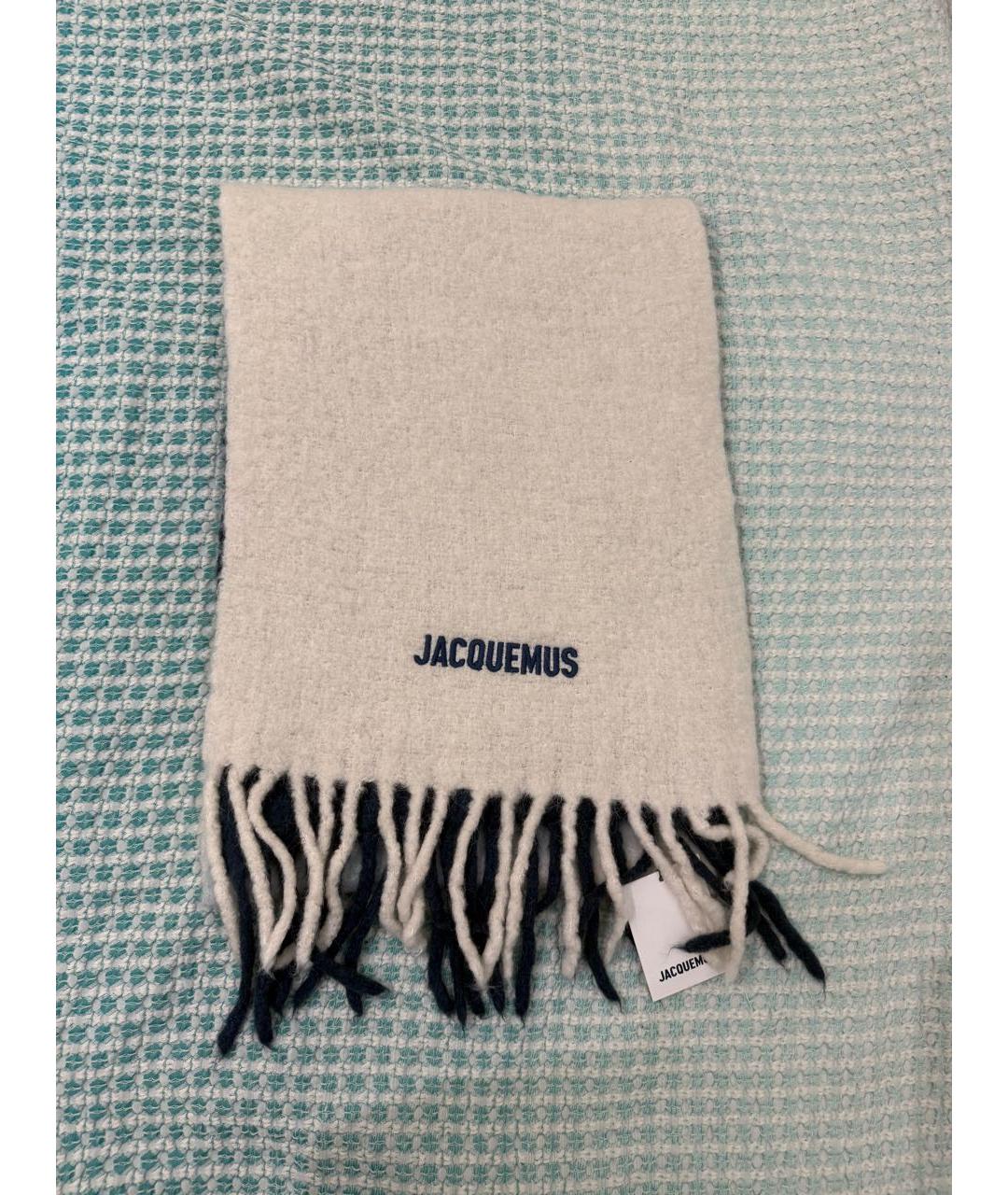 JACQUEMUS Бирюзовый шерстяной шарф, фото 2