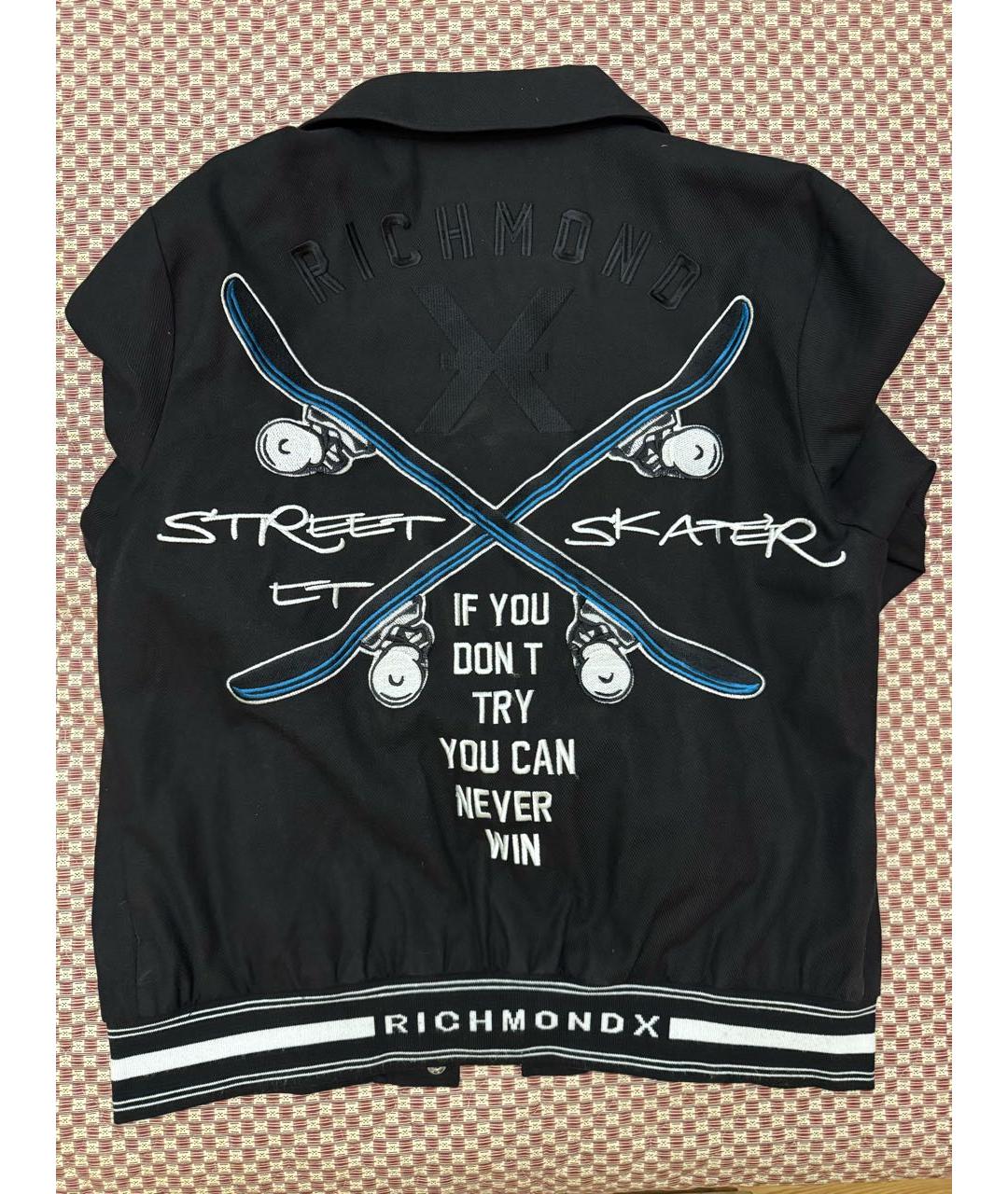 JOHN RICHMOND Черная хлопковая куртка, фото 2