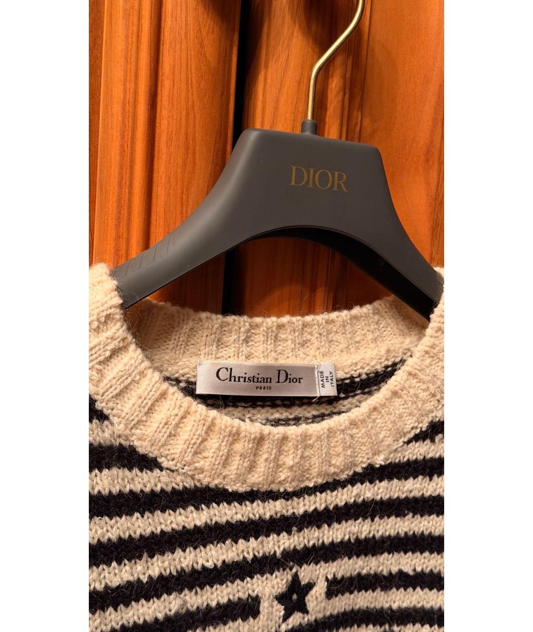 CHRISTIAN DIOR Бежевый хлопковый джемпер / свитер, фото 3
