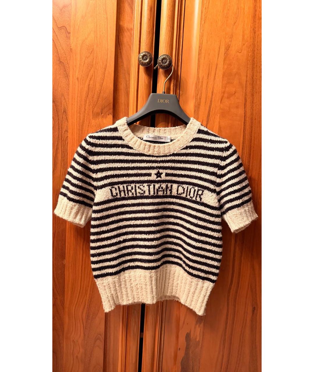 CHRISTIAN DIOR Бежевый хлопковый джемпер / свитер, фото 5