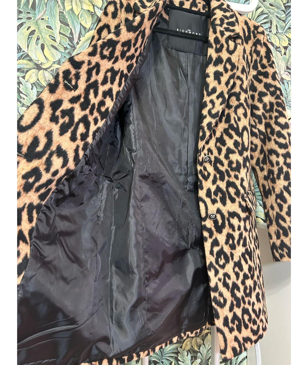 JOHN RICHMOND Коричневое полиэстеровое пальто, фото 4