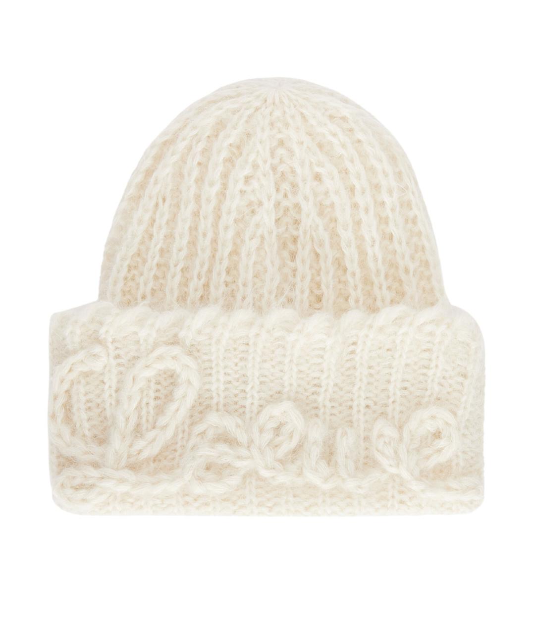 LOEWE Белая шерстяная шапка, фото 1