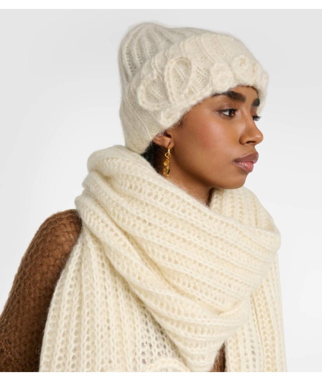 LOEWE Белая шерстяная шапка, фото 3