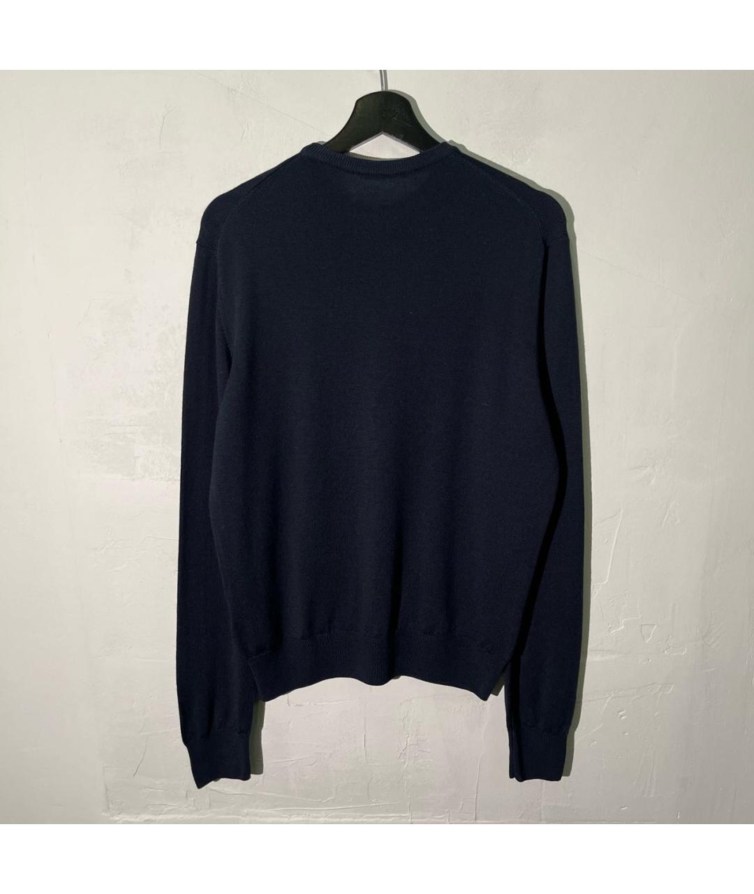 PAL ZILERI Темно-синий шерстяной джемпер / свитер, фото 4
