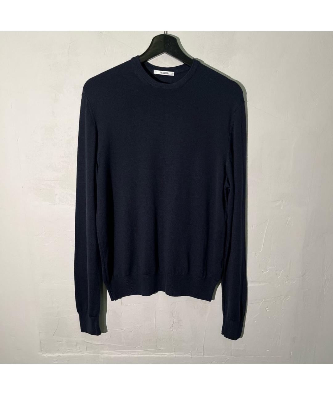 PAL ZILERI Темно-синий шерстяной джемпер / свитер, фото 7
