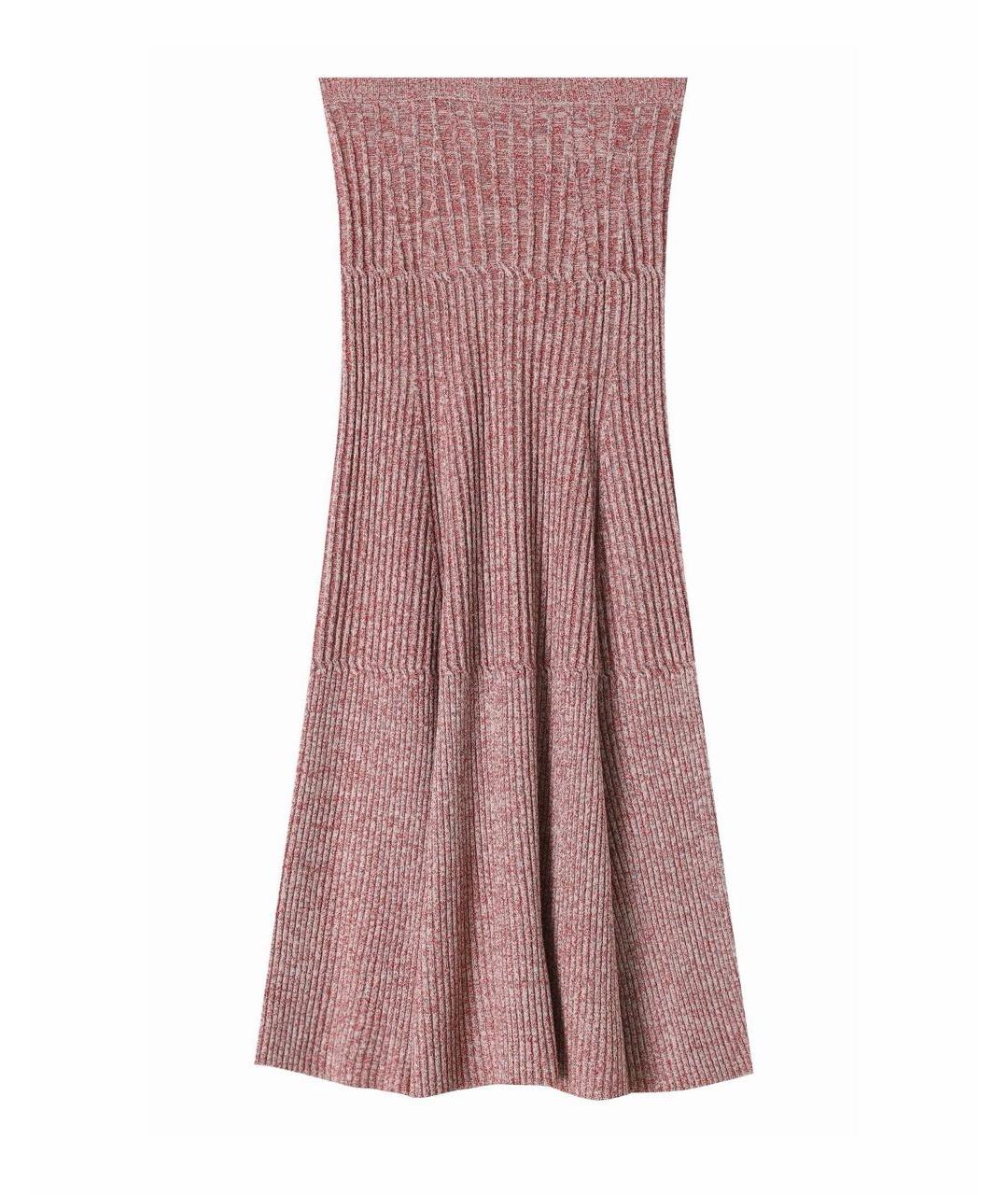 VICTORIA BECKHAM Коралловая шерстяная юбка миди, фото 1