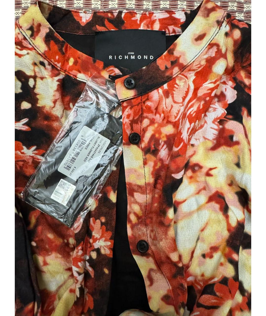 JOHN RICHMOND Бордовое вискозное повседневное платье, фото 3