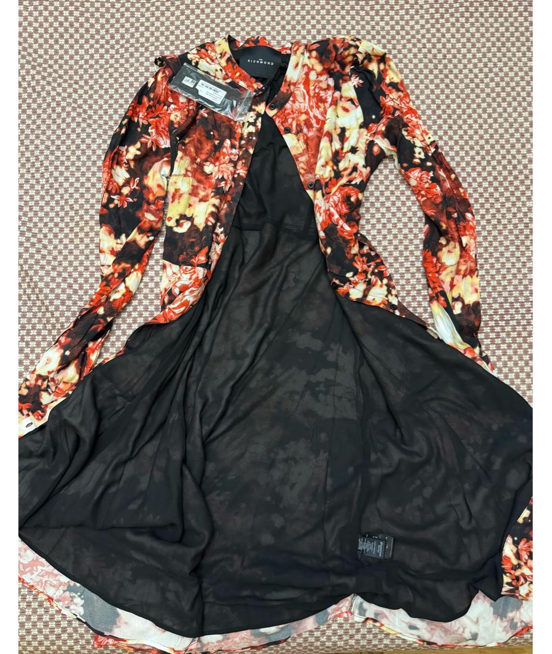 JOHN RICHMOND Бордовое вискозное повседневное платье, фото 5