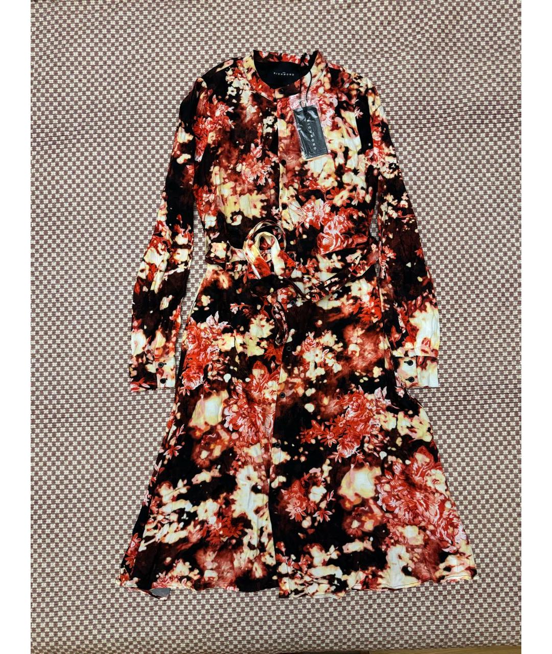 JOHN RICHMOND Бордовое вискозное повседневное платье, фото 9