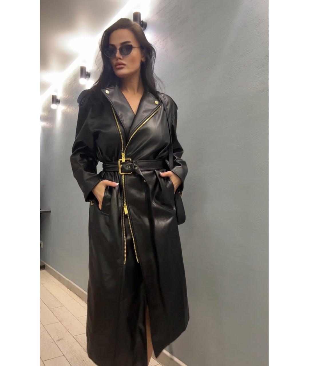 PINKO Черный полиуретановый тренч/плащ, фото 6