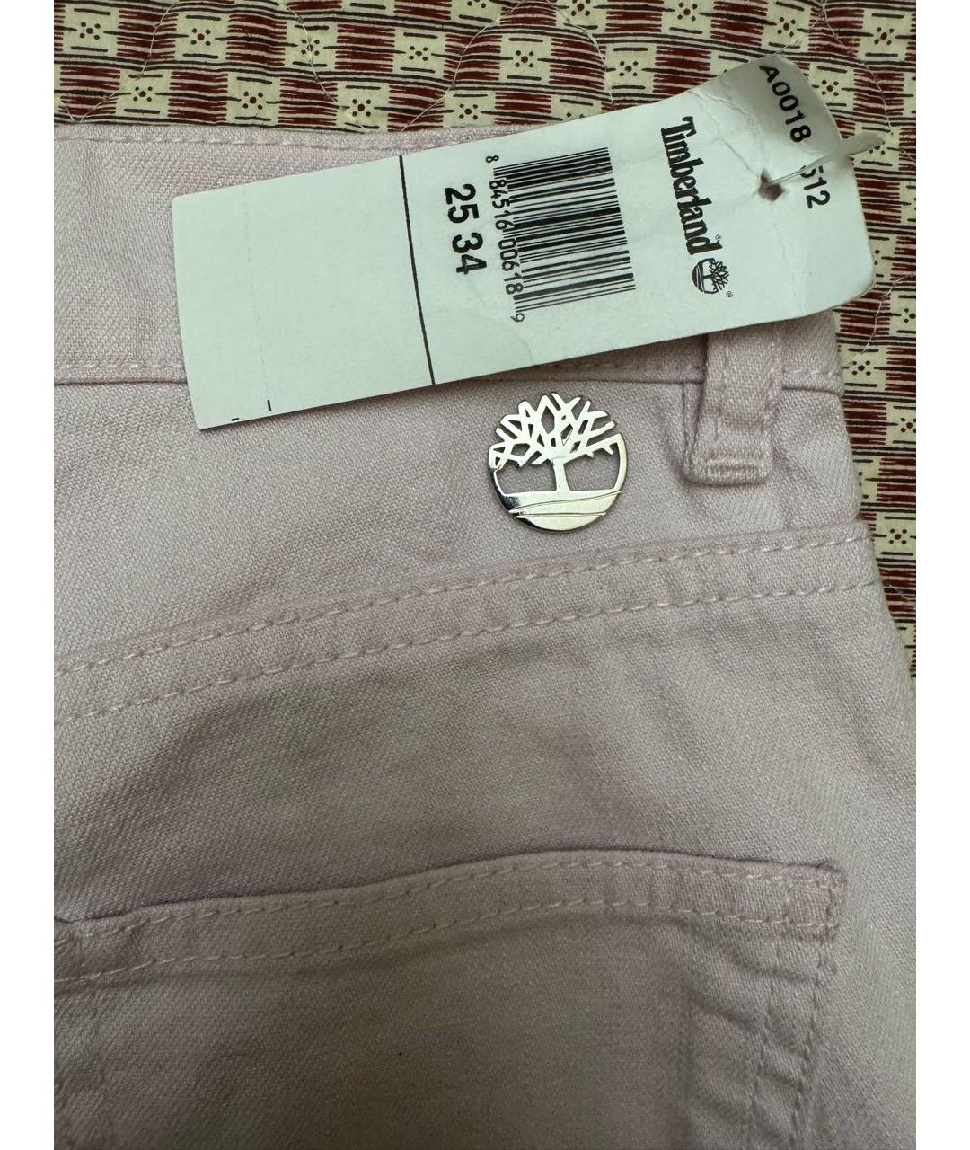 TIMBERLAND Розовые хлопко-эластановые джинсы слим, фото 4