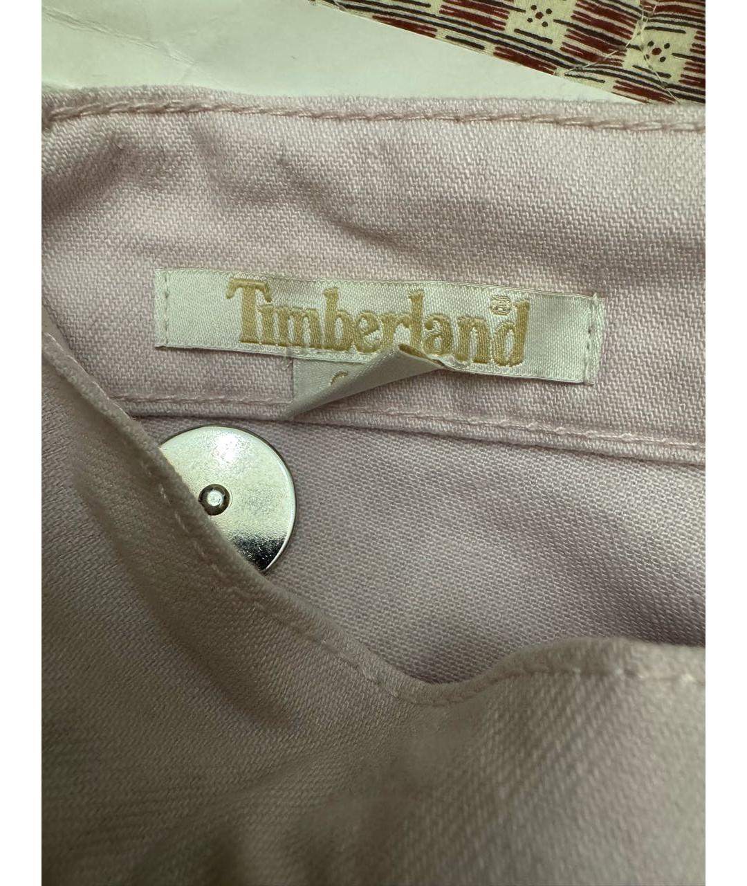 TIMBERLAND Розовые хлопко-эластановые джинсы слим, фото 3