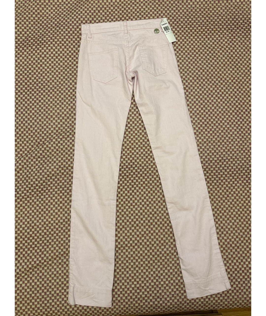 TIMBERLAND Розовые хлопко-эластановые джинсы слим, фото 2