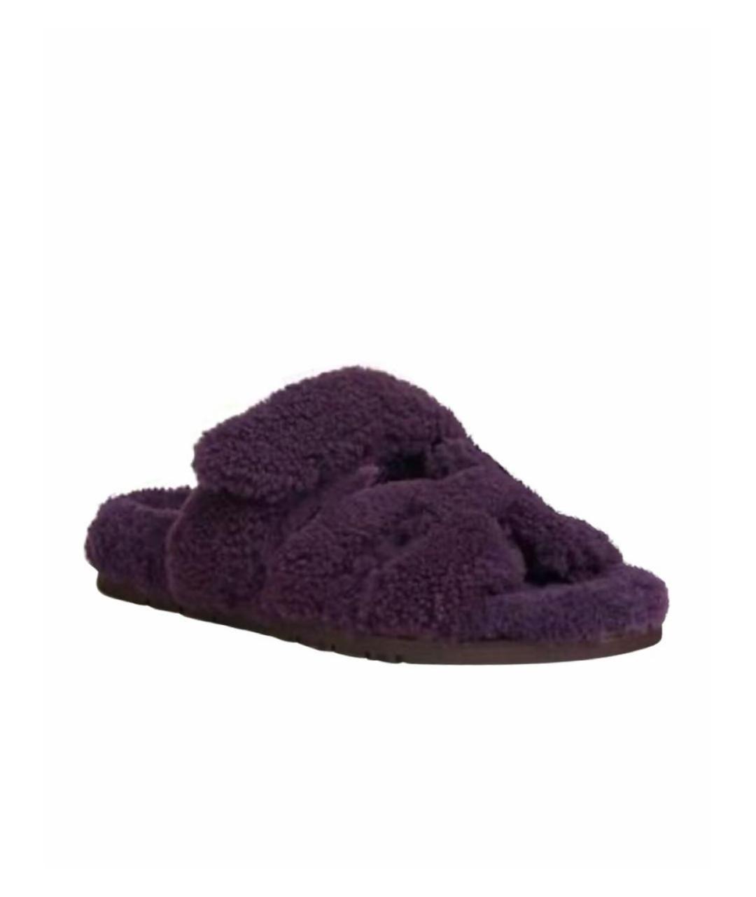 HERMES Фиолетовые шлепанцы, фото 2