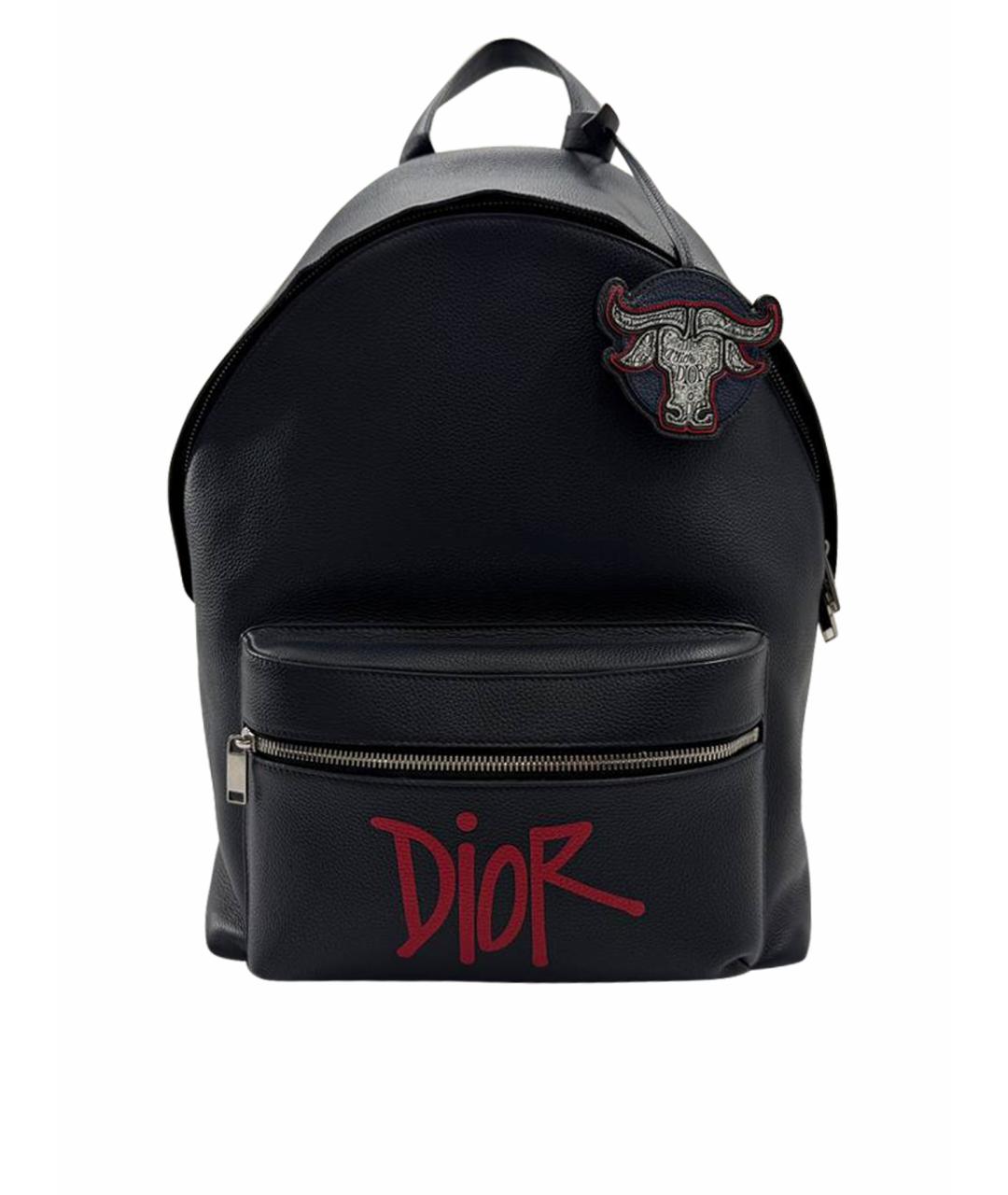 CHRISTIAN DIOR Темно-синий кожаный рюкзак, фото 1