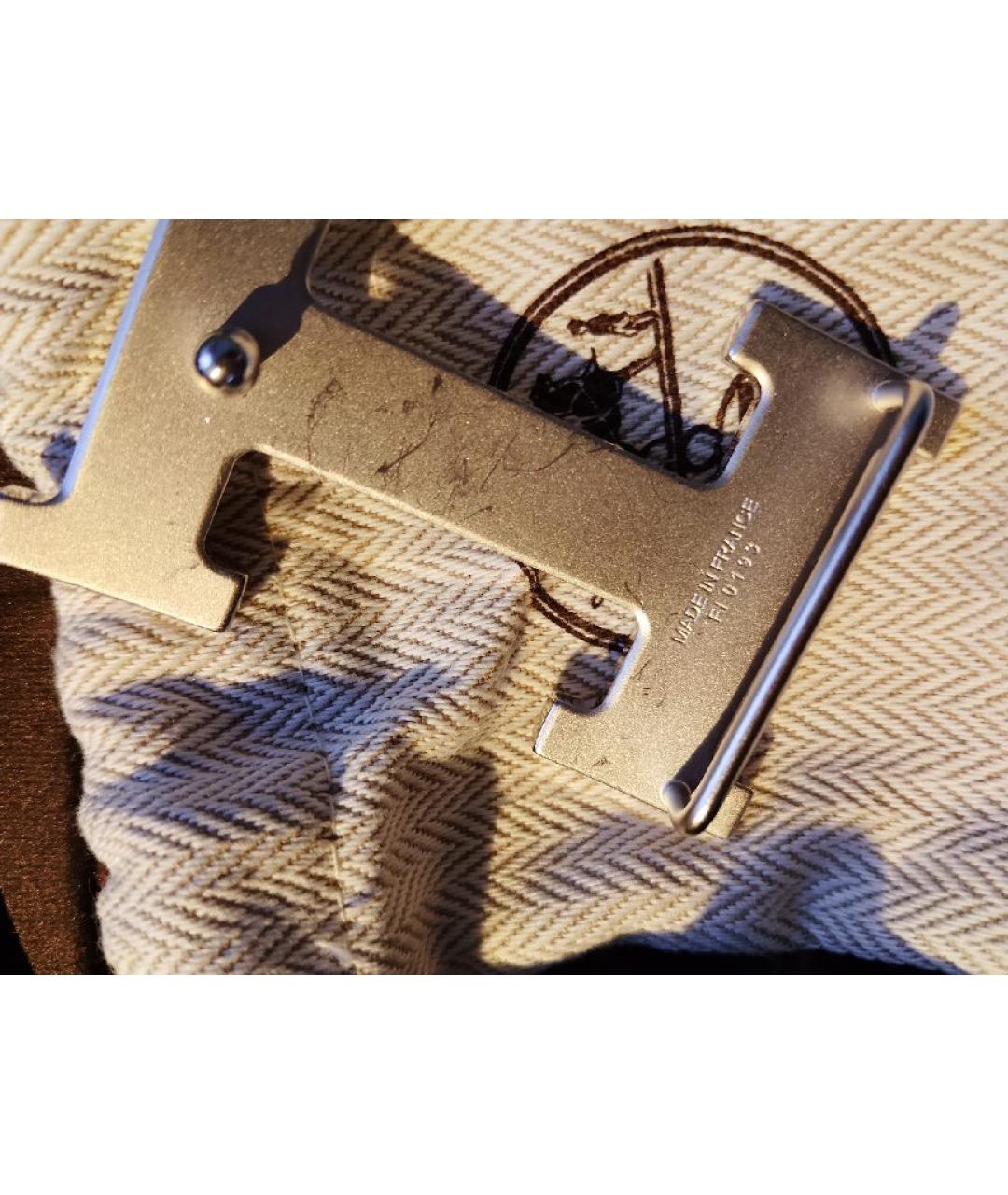 HERMES Голубой кожаный ремень, фото 5