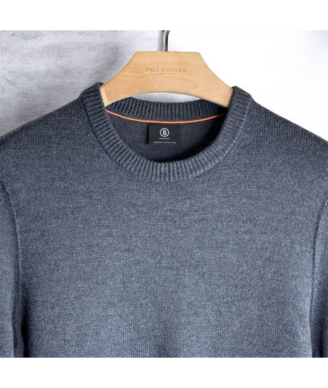 BOGNER Серый шерстяной джемпер / свитер, фото 2