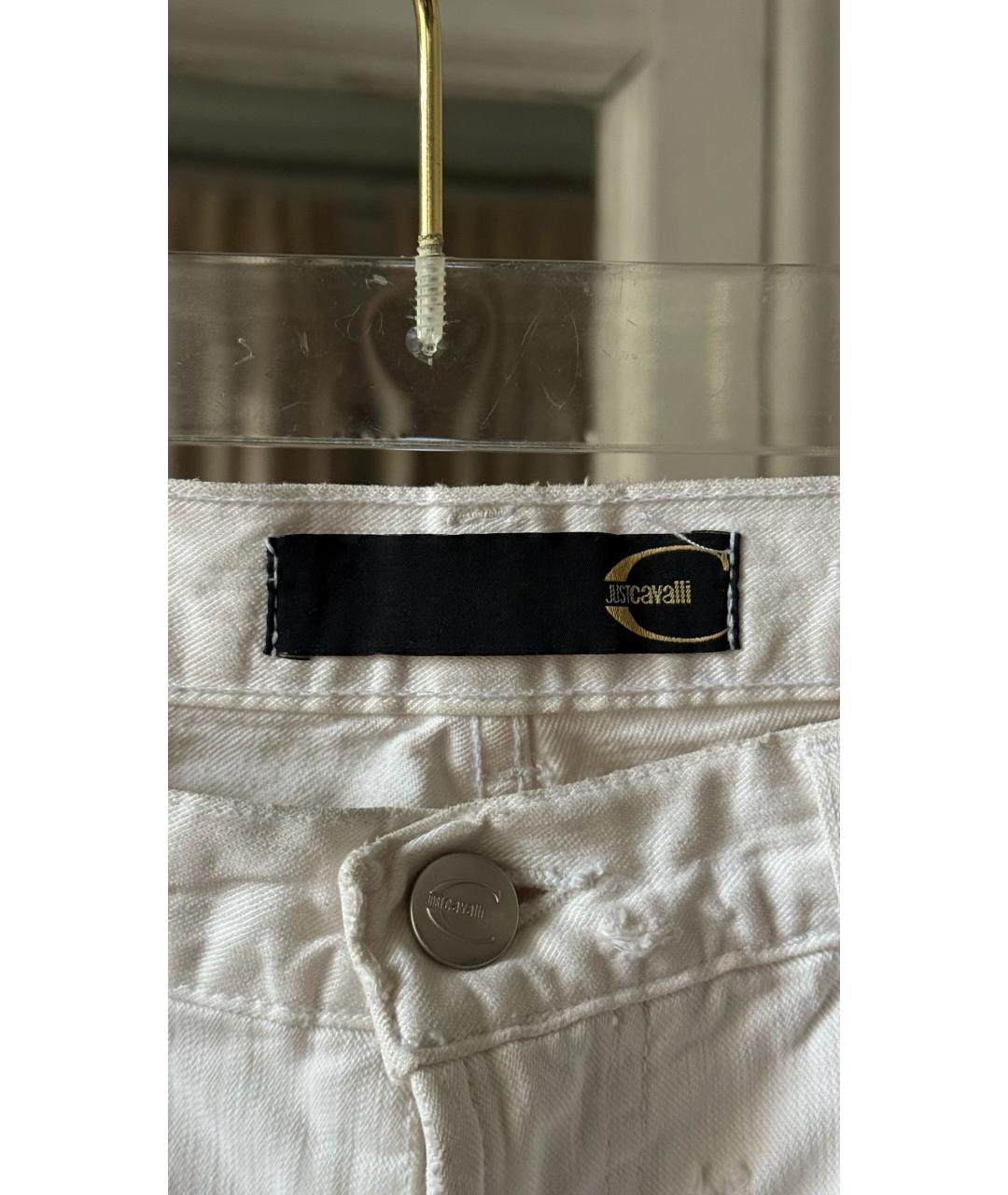 ROBERTO CAVALLI Белые прямые джинсы, фото 3