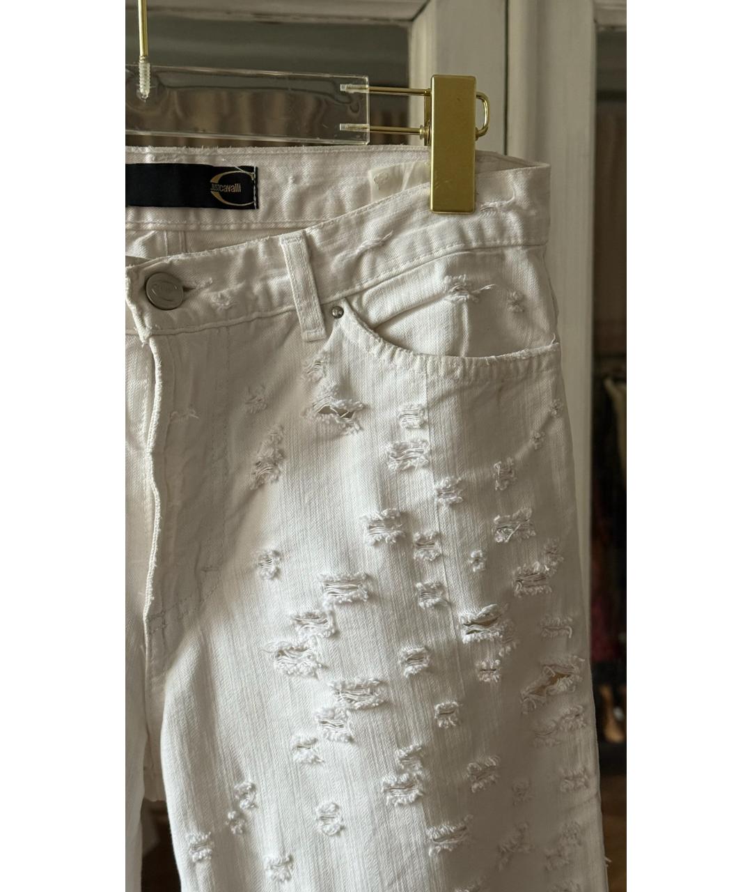 ROBERTO CAVALLI Белые прямые джинсы, фото 4