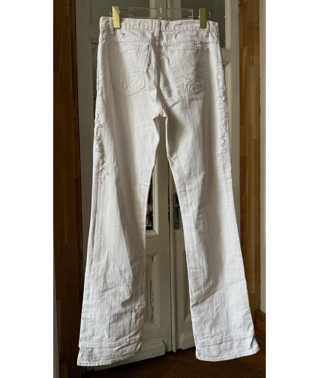 ROBERTO CAVALLI Белые прямые джинсы, фото 2