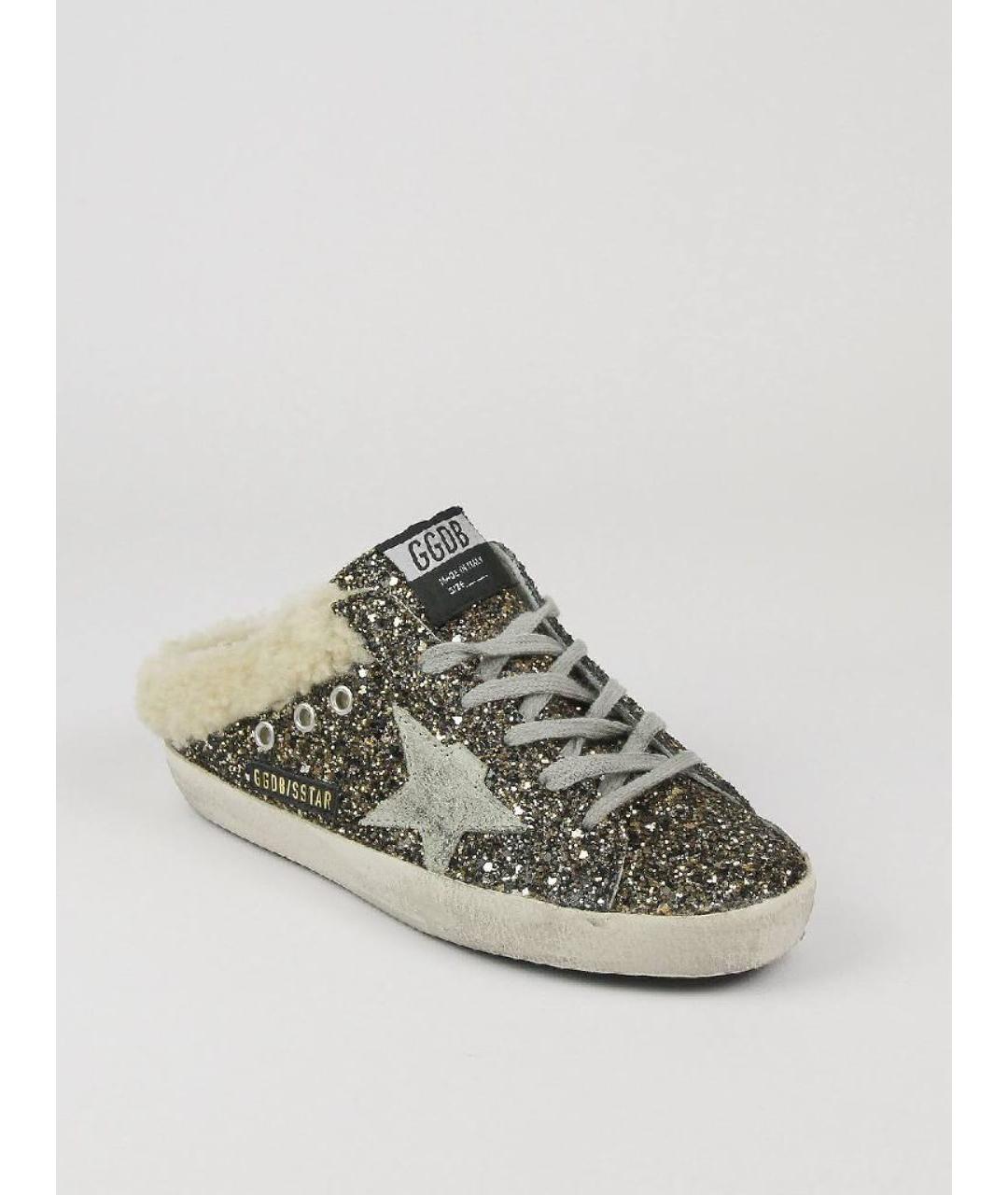 GOLDEN GOOSE DELUXE BRAND Золотые кожаные мюли, фото 5