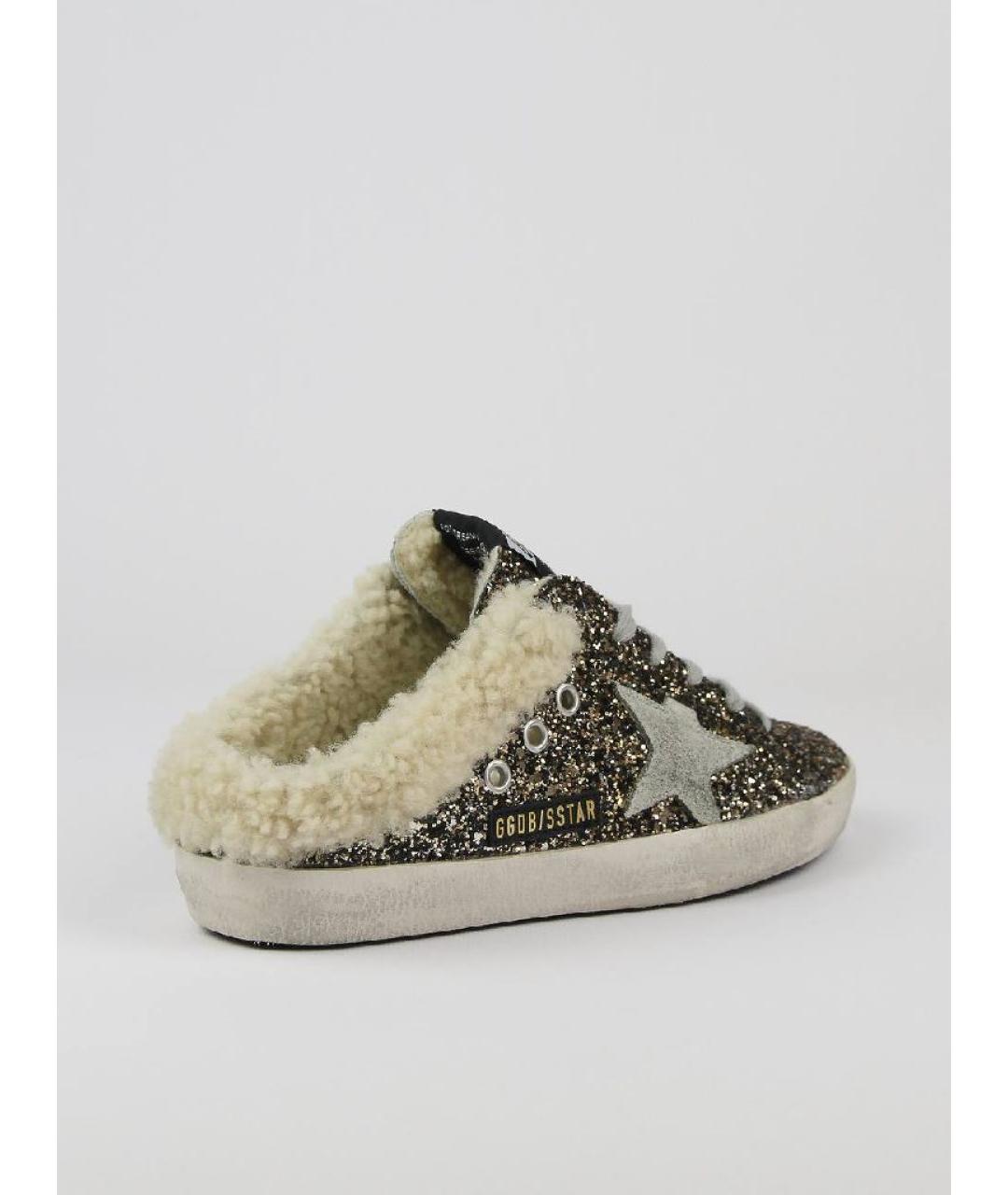 GOLDEN GOOSE DELUXE BRAND Золотые кожаные мюли, фото 7