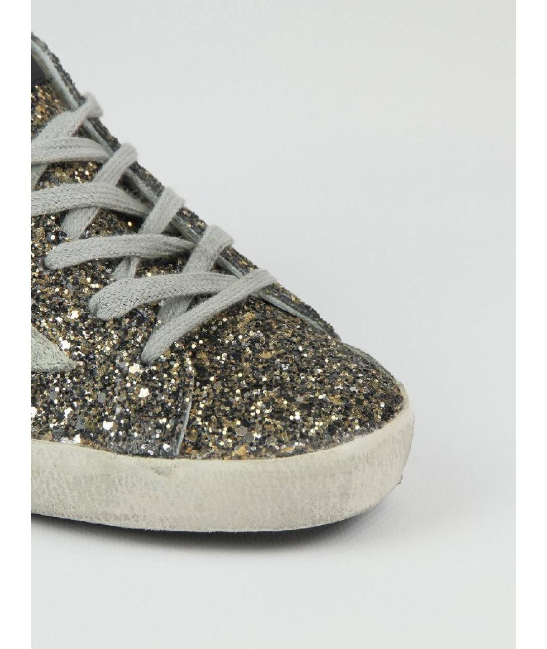 GOLDEN GOOSE DELUXE BRAND Золотые кожаные мюли, фото 4