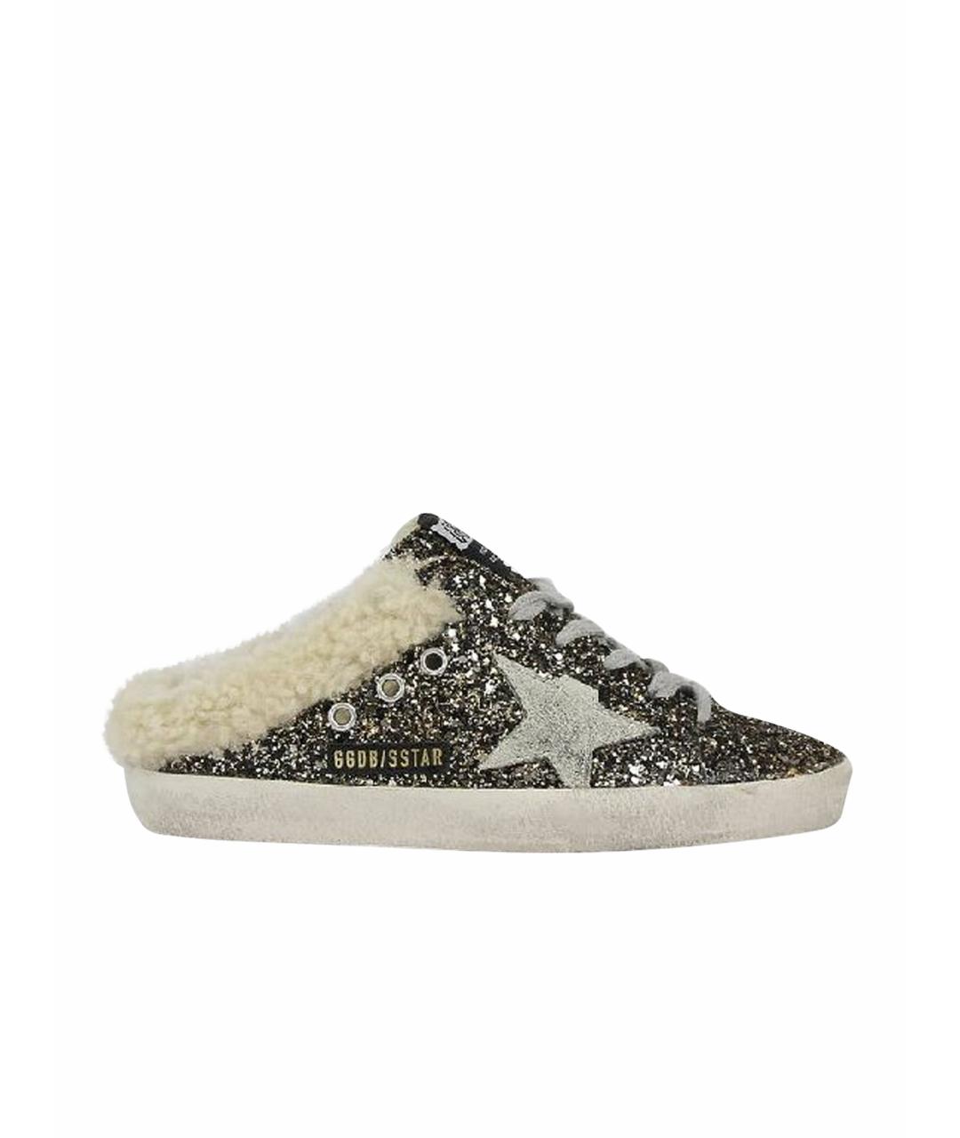 GOLDEN GOOSE DELUXE BRAND Золотые кожаные мюли, фото 1