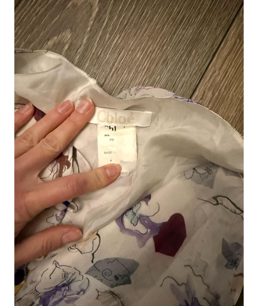 CHLOE Мульти шелковое коктейльное платье, фото 3