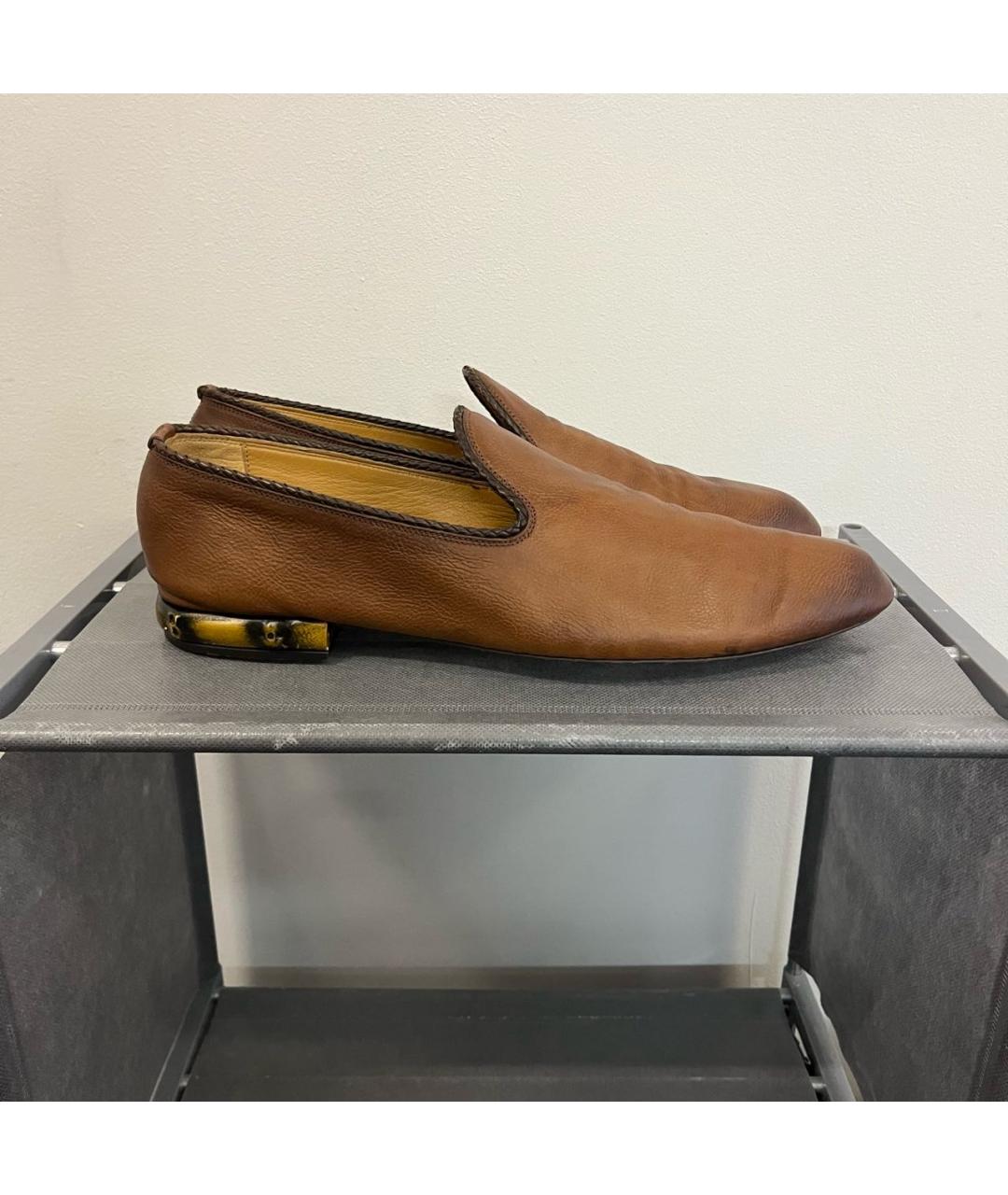 GUCCI Коричневые кожаные лоферы, фото 8