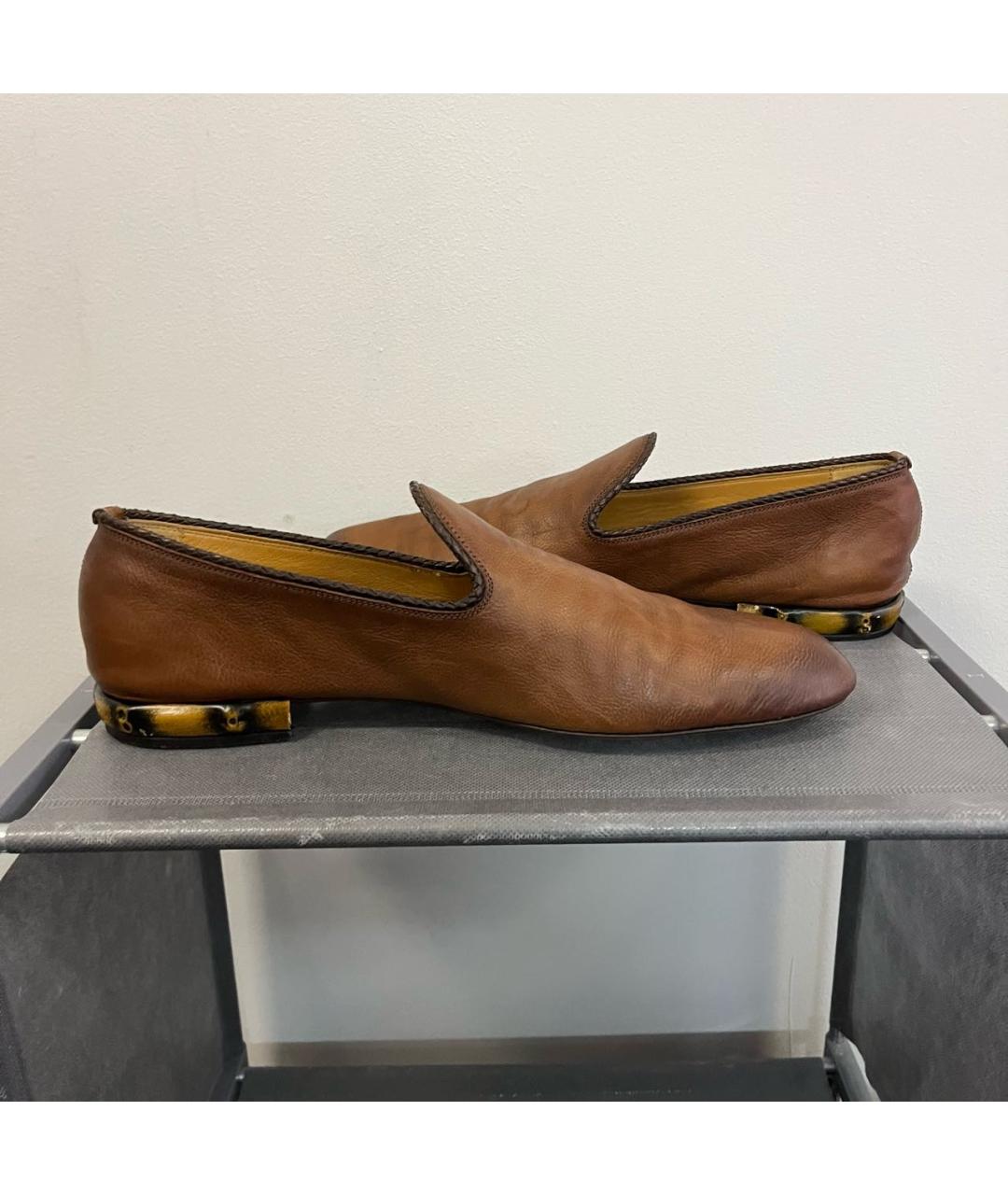 GUCCI Коричневые кожаные лоферы, фото 3