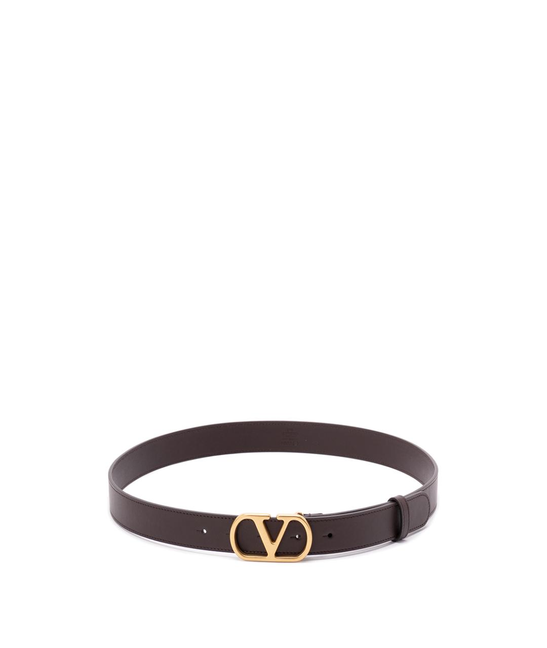 VALENTINO Коричневый кожаный ремень, фото 1