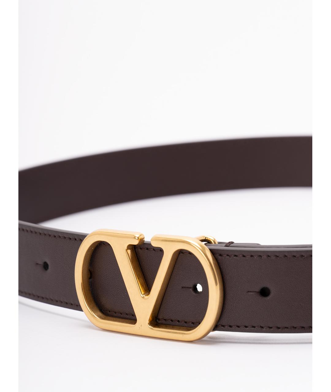 VALENTINO Коричневый кожаный ремень, фото 2