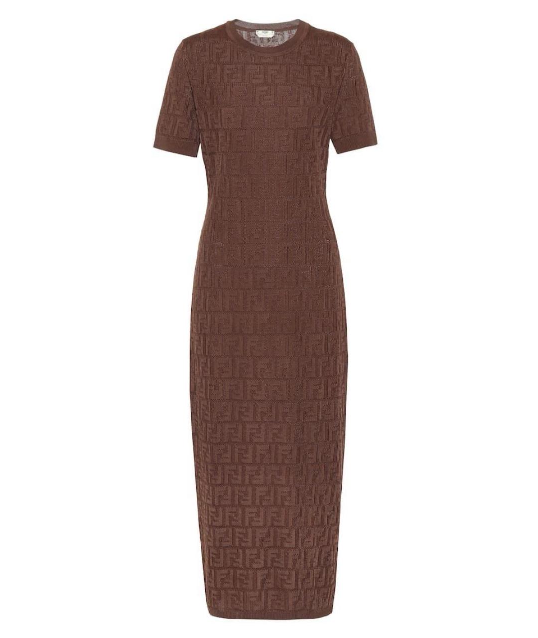 FENDI Коричневое вечернее платье, фото 6