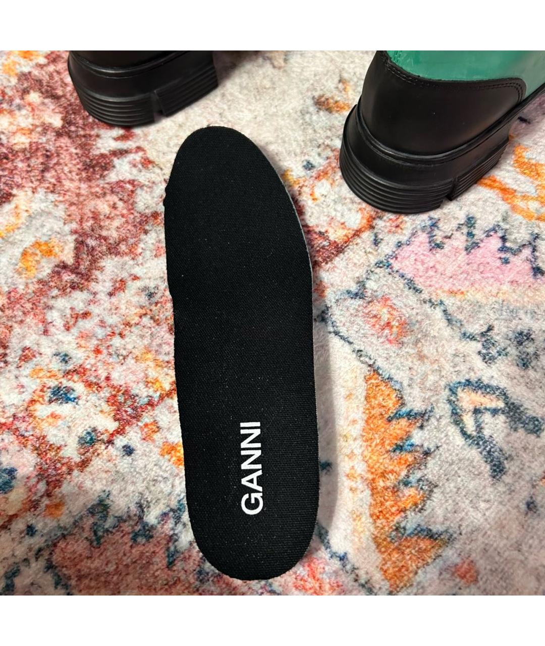 GANNI Зеленые резиновые ботинки, фото 6